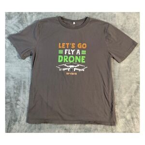 Let's Go Fly A Drone Graphic T-Shirt Men's Size L